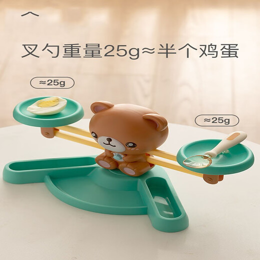 吉田久森宝宝勺子学吃训练自主进食一岁以上可弯曲婴儿勺子辅食儿童餐具 PPSU叉勺