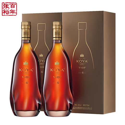 张裕（CHANGYU）可雅白兰地桶藏6年VSOP级年货节礼盒送礼中国酒年货 100mL 2盒
