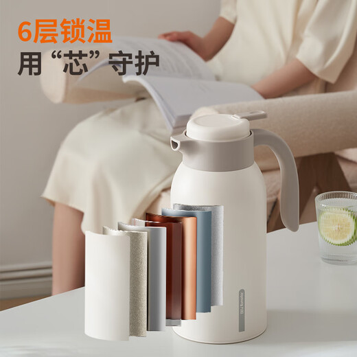 Joyoung thermos kettle household 304 stainless steel liner thermos kettle household thermos large capacity 2LWF201 (white)