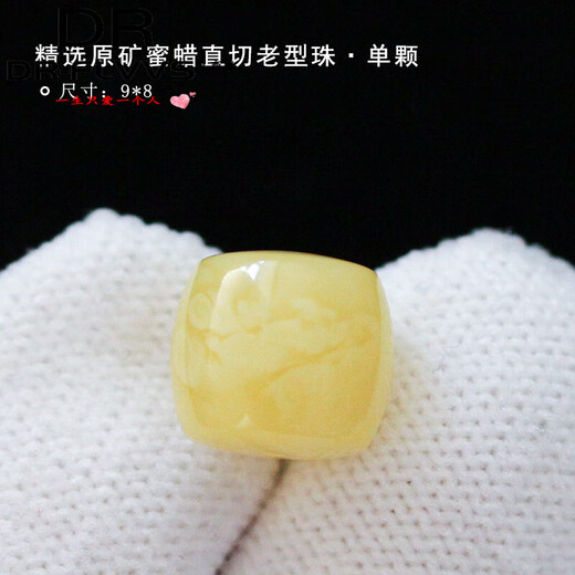 Fat Donglai's same authentic beeswax bracelet, natural Russian material, straight-cut old-style barrel beads, star and moon, precision straight-cut, Russian material, old-style beads 9*8mm/single