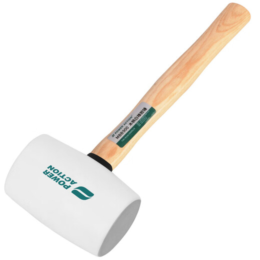 Power Action Rubber Hammer Rubber Hammer Tile Artifact Tool for Floor Tile Knocking Rubber Hammer Solid Rubber Hammer Leather Hammer White Wooden Handle Rubber Hammer Type 900