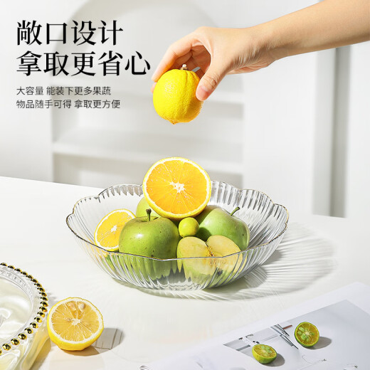 CAIZHI Fruit Plate Home Simple Dried Fruit Plate Living Room Dessert Plate Nut Candy Storage Plate Lace Transparent CZ6638