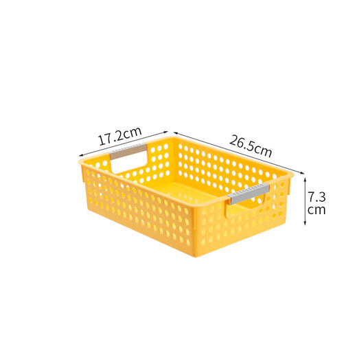 Macaron desktop storage basket plastic storage basket cabinet sundry basket home office storage storage basket fragrant orange shallow mouth large size