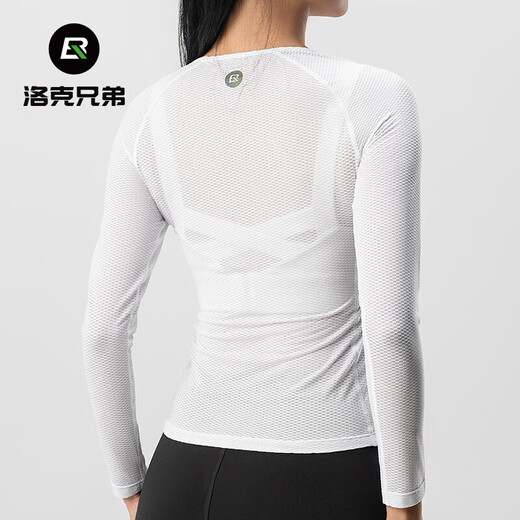 ROCKBROS sweatshirt women's quick-drying breathable long-sleeved top bottoming mountain road cycling jersey summer white M /L