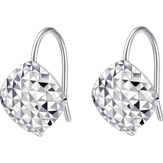 Aido Diamond PT950 platinum earrings for women, platinum shiny laser car flower ear hooks, fashionable and versatile earrings, small version, weighing 1.3-1.5 grams