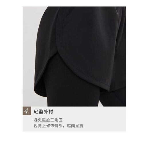 Vansydical Women's Fitness Pants High Elasticity Slimming Breathable Running Pants Sports Training Quick-Drying Anti-Exposed Fake Two-Piece Yoga Pants FBF2339402 Titanium Gray L (Recommended 105-120 Jin Jin equals 0.5 kg)