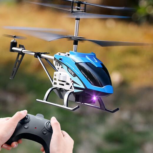 4DRC Extra Large Hélicoptère en Alliage Avion télécommandé Drone pour Enfants Jouet électrique garçon Cadeau d'anniversaire pour Enfants 3,5 canaux Bleu Hauteur Fixe + Alliage Double électrique