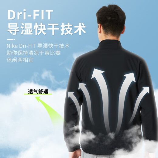 Nike (NIKE) Jackets Men's Tops 2025 Autumn New Sportswear Casual Breathable Running Stand Collar Quick-drying Versatile Jacket Hot Recommendation/Dri-FIT Classic Thin Style/Return to 10 by Posting Pictures One Size Smaller XL (180/96A)