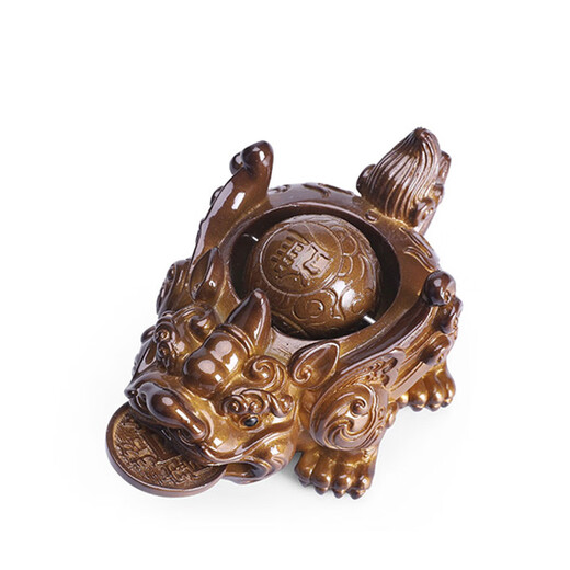 Tachi Miss Pixiu tea set accessories, color-changing tea pet ornaments, money rolling tea table ornaments, color-changing money rolling Pixiu tea pet (red)