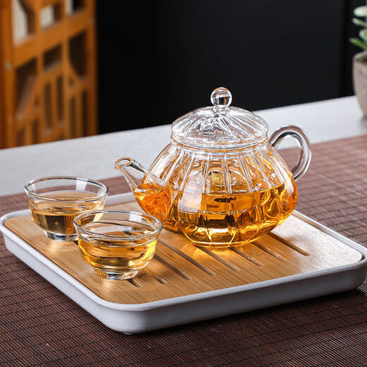 Small glass teapot, teapot, flower teapot, transparent heat-resistant filter hanging spring pot 200ml, single Kung Fu tea set, spring filter pot 250ml