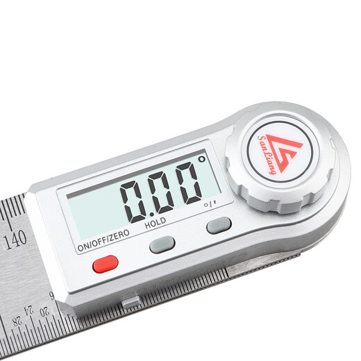 Three-quantity 90-degree measuring instrument multi-function digital display angle ruler universal energy angle ruler protractor woodworking high precision JDC07 0-500mm (stainless steel ruler body)