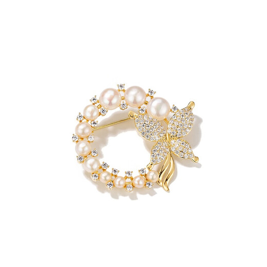 Qlady butterfly pearl brooch, high-end female brand corsage brooch, light luxury silk scarf buckle accessories, Mid-Autumn Festival birthday gift