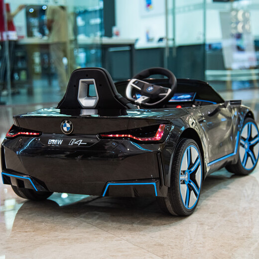 Xingchenhao BMW i4 children's electric car four-wheel drive car can be driven with remote control toy car and can sit in a baby stroller BMW i4 white four-wheel drive + remote control swing + Bluetooth + leather seat
