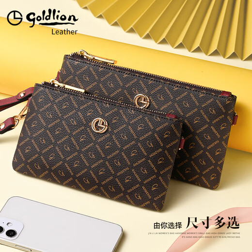 Goldlion Handbag Women's 2025 New Handbag Fashionable and Exquisite Handbag Zipper Multifunctional Women's Bag Long Wallet Large Size-200*103*15mm