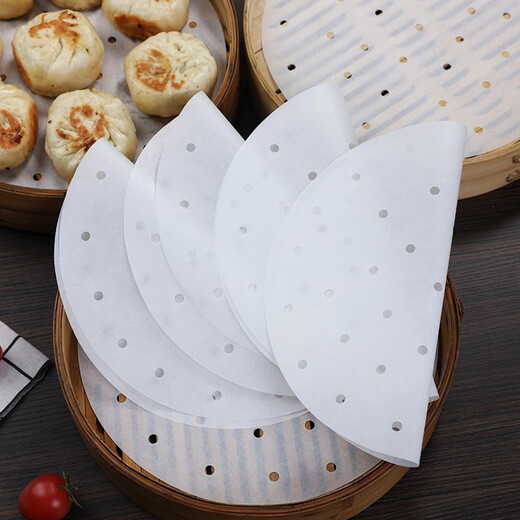 Fangcaodi steamer paper 100 sheets disposable steamed buns steamed bun paper pad small steamed bun non-stick pad paper cage drawer paper diameter 27CM