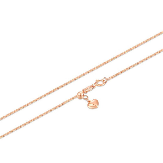 Mengjinyuan 18K gold necklace AU750 color gold Chopard chain plain chain rose gold love O-shaped chain for your girlfriend, weighing about 1.3g, chain length 45cm, red Chopard chain