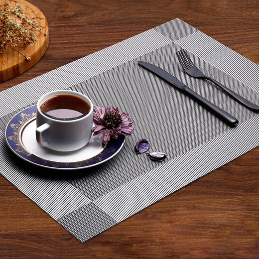 Mengting dining table mat, coffee table mat, anti-scalding mat, PVC western food mat, table mat coaster, 4 pieces 45*30cm 3034