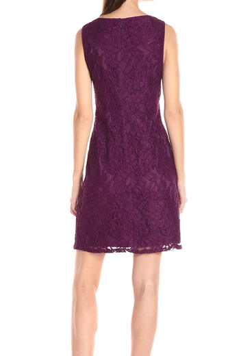 Adrianna Papell Women's Draped Jacket Lace Dress Winter Blackberry 10
