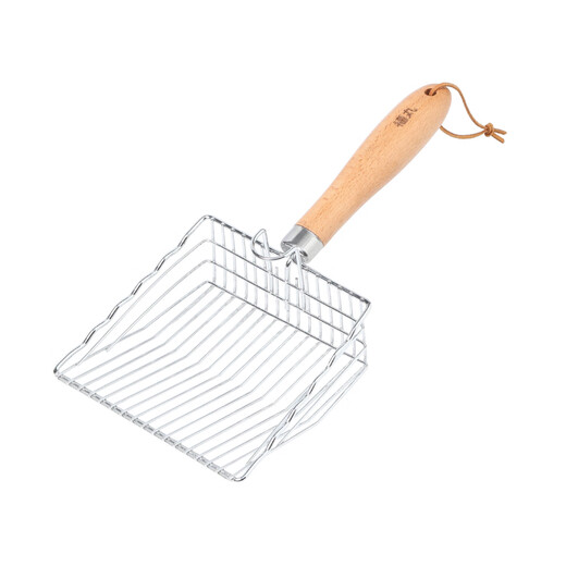 Fukumaru stainless steel cat litter shovel large size, poop shovel artifact, quick sand leakage, metal cat litter shovel (silver)