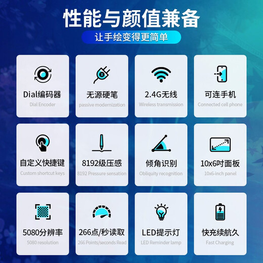 绘王（HUION） 绘王Q620M无线手绘板 电子绘图板 写字输入 网课手写板 电脑绘画板 数位板【京仓发货】 黑色
