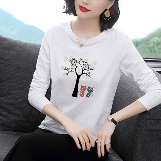 Youyi large size Internet celebrity style Mickey printed top summer round neck pure cotton T-shirt women's trendy blue and white stripes S recommendation 95