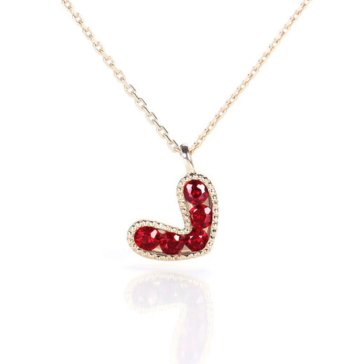 Louis Garni pigeon blood ruby necklace for women 18K rose gold heart-shaped pendant girl heart love small fresh adjustable customization ruby pendant + 18-inch adjustable K gold chain