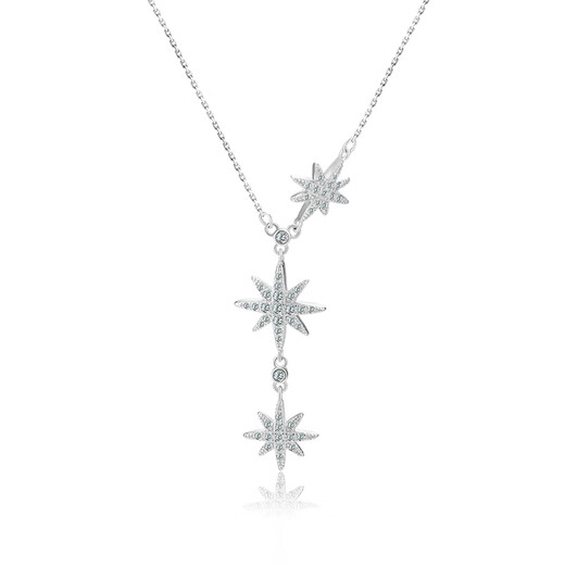 Zhou Dasheng star necklace female internet celebrity clavicle chain niche design cold style 925 sterling silver six-pointed star necklace six-pointed star necklace