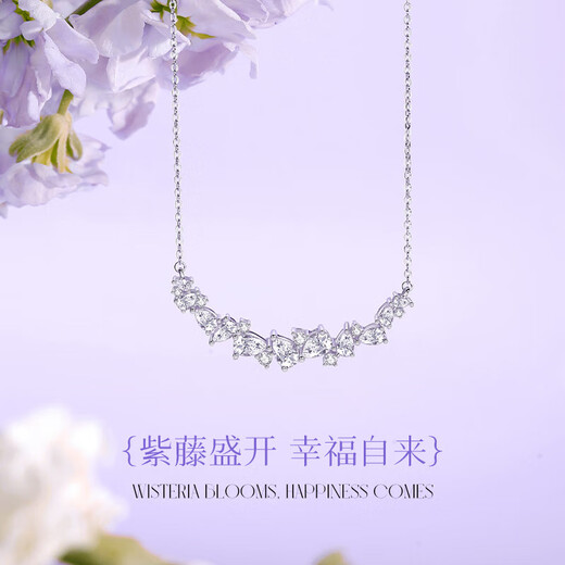 Fanci Fan Qi Wisteria Flower Smile Necklace Women's Silver Flower Light Luxury High-end Gift for Girlfriend's Birthday to Wife