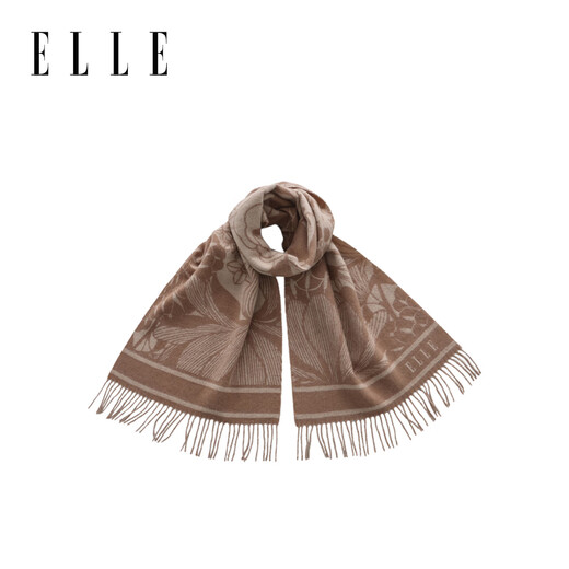 ELLE gift box 100% sheep wool scarf women's autumn and winter gift warm fashion jacquard scarf shawl