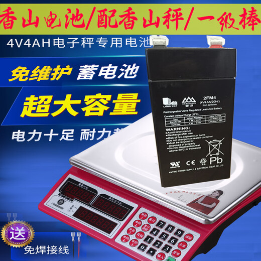 Xiangshan electronic scale battery original 4v4a special small battery electronic scale 6v charger commercial universal scale Xiangshan original/small hole charger/full light change
