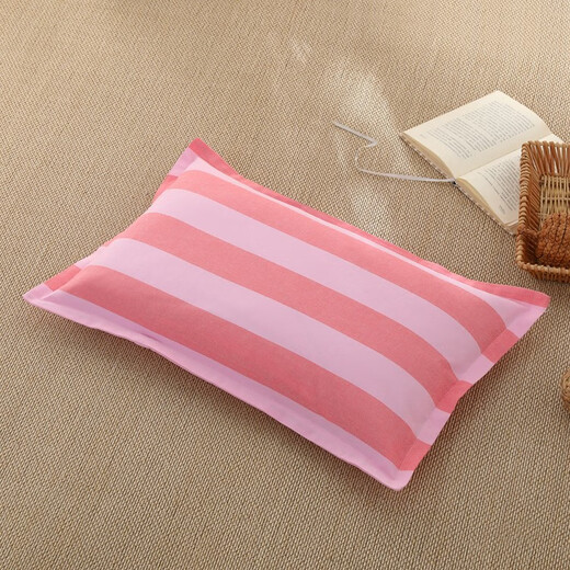曼施黛老粗布枕套枕套1只棉山东特产老粗布枕套1只加厚拉链式成人学生 红粉双色70*45枕套一个
