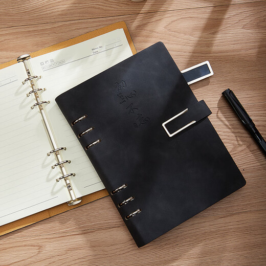 Tengxiong Lose Leaf Notebook Einfache hochwertige U-förmige Schaltfläche Notizbuch Abnehmbar und verdickte Plattenbuch Business Souvenir Geschenkbox Set Praktische Geschenkkunden-Logo