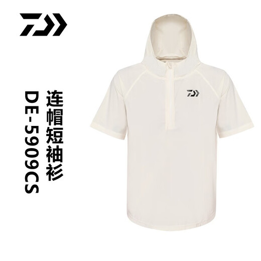 DAIWA fishing clothing sun protection clothing DE-5909CS hooded short-sleeved shirt summer T-shirt dark blue-M size
