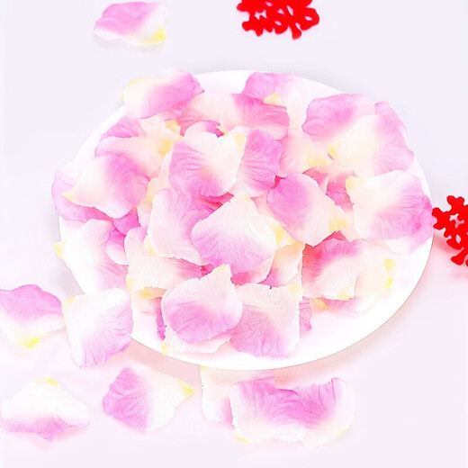 Hua Junyu simulated rose petals proposal, wedding room layout, hand-sprinkled flowers decoration, wedding sprinkled petals, romantic confession layout supplies, rose petals 1000 pieces pink