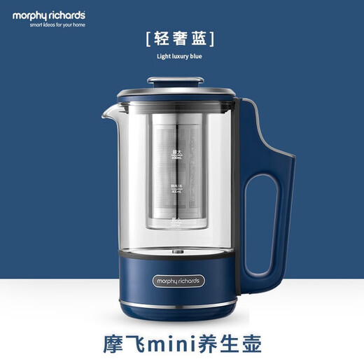 Morphyrichards Health Pot Portable Tea Maker Kettle Health Cup Small Office Home Multifunctional Tea Pot Integrated Hot Water Kettle 0.6L MR6086 Blue