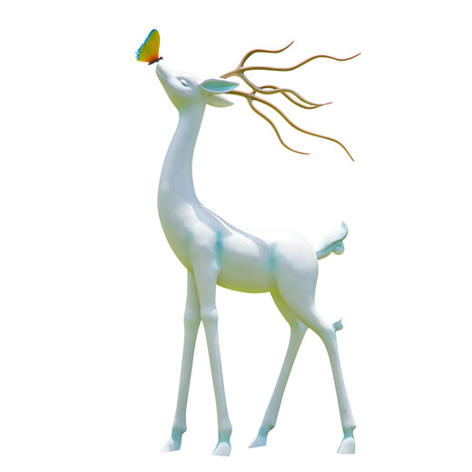 Fiberglass abstract sika deer sculpture ornaments sales department lawn meadow decoration community garden landscape decoration three spiritual deer 3