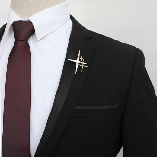 Xifei men's brooch, simple star corsage, temperament pin, business casual suit, coat and accessories