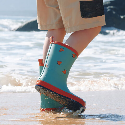 柠檬宝宝儿童雨鞋男女童胶鞋防滑防水鞋大童小学生雨靴 生椰抹茶 32码