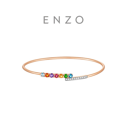Chow Tai Fook ENZO Rainbow Series 18K Gold Colorful Gemstone Diamond Bracelet for Women EZV8013