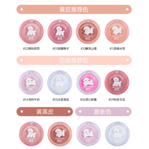 Luo Xiaoman Bichon Monochrome Blush Highlight Novice Contour Rouge Blush Student Party Gift 02 Sakura Pink Sweet Tea