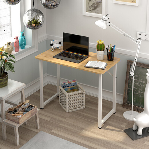 Haishi Shengbao computer desk desk widened desktop home modern simple simple writing desk LY-1049W yellow pear wood color 60*40CM