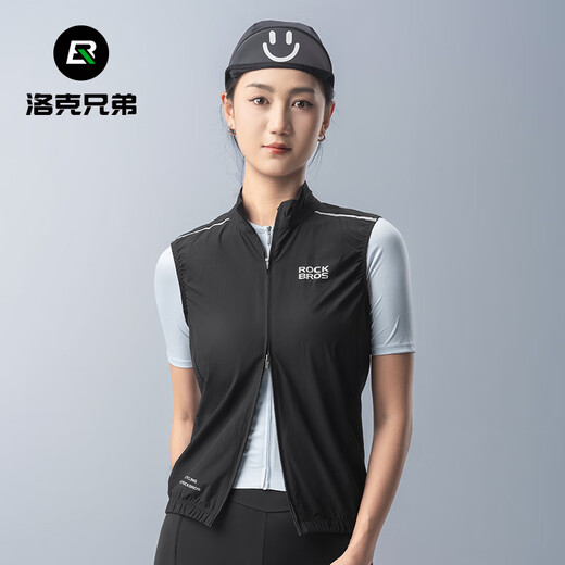 Rock Brothers Windproof Cycling Vest Men's Vest Warm Road Mountain Bike Clothing Breathable Sleeveless Top Black XXXL