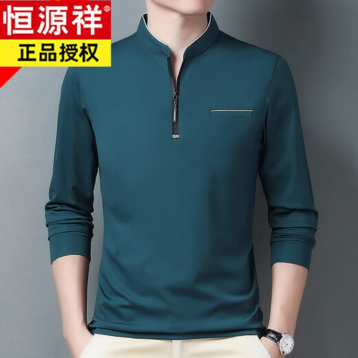 Hengyuanxiang Pure Cotton Fot Fit Fit Fit Fit Fit Fit Fit Fit Can-Cual Fine Tops Весной и осенью мужчин среднего возраста.