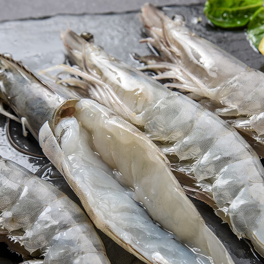 Jingxian Port Ecuadorian white shrimp net weight 3Jin Jin is equal to 0.5kg, extra large size 45-60 pieces/box salt-frozen prawns for family dinner