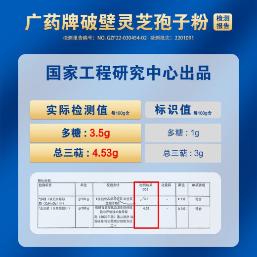 白云山汉方广药牌破壁灵芝孢子粉胶囊0.3g/粒*60粒 端午节探病送礼 增强免疫 半年服用量（18盒）