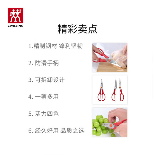 ZWILLING Tijeras de Cocina Hogar Tijeras Multifuncionales Alimentos Acero Inoxidable Tijeras de Cocina portátiles Desmontables Tijeras de Alimentos Verde Menta (con Funda de Tijera)