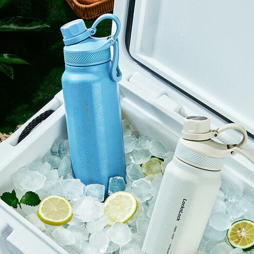 LOCK&LOCK Explore Thermal and Cold Insulation Sports Cup Portable Sports Pot Large Capacity Water Cup 946ML White LHC3252IVY
