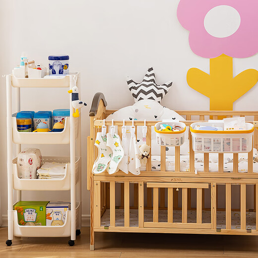 WORTHBUY bedside hanging basket children's bedside storage bag baby playpen diaper table storage box baby diaper hanging bag hanging basket large with hanger