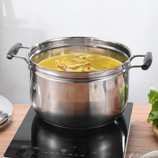 Rice steamer, stainless steel small steamer, one layer, single layer, household rice steamer, steamer, soup, water-proof, dual-purpose, extra thick type (suitable for 2-3 people) 24cm
