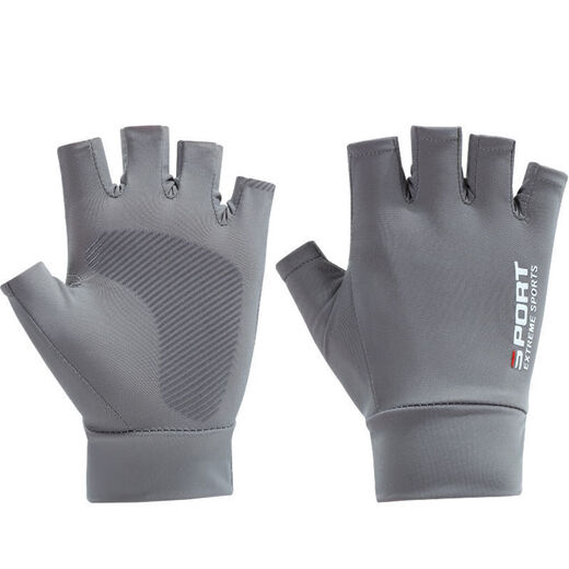 Barbudo Gloves Men's Summer Five-Finger Gloves Thin Ice Silk Breathable Driving Fishing Cycling Sunscreen Quick-Drying Gloves Full Finger Black One Size